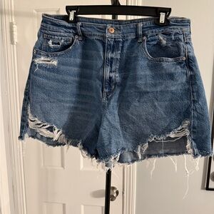 American Eagle Outfitters Distressed Blue Denim Cutoff Shorts